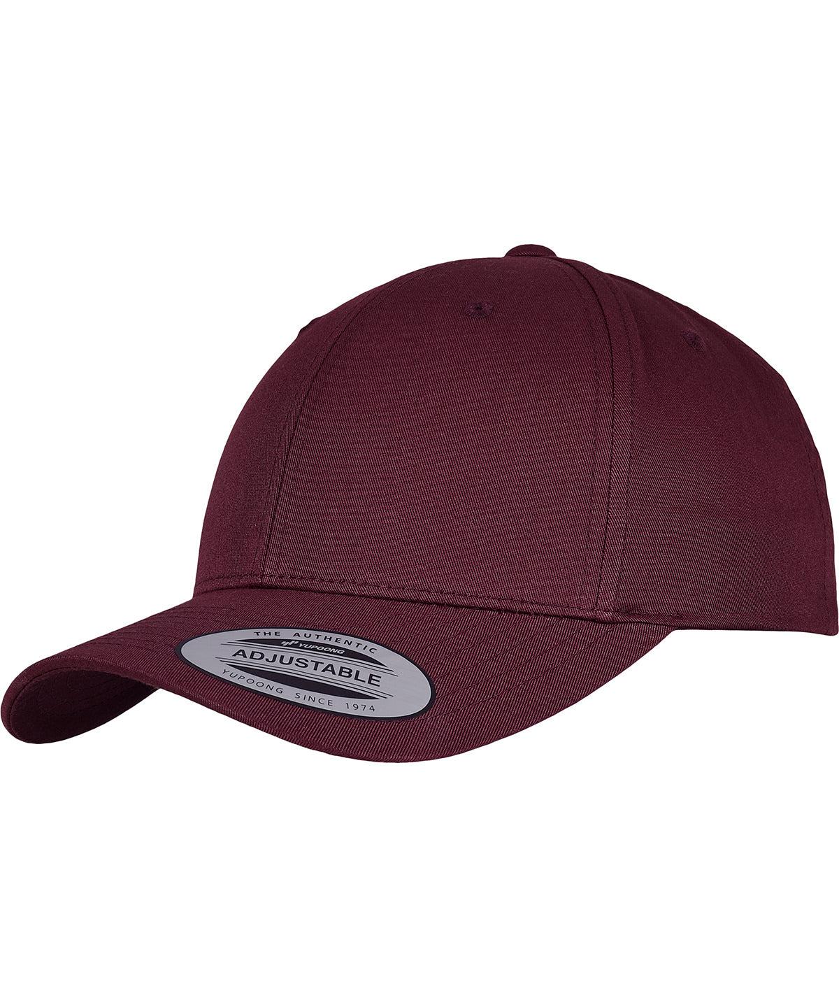Flexfit by Yupoong Curved classic snapback (7706) in Maroon, front view
