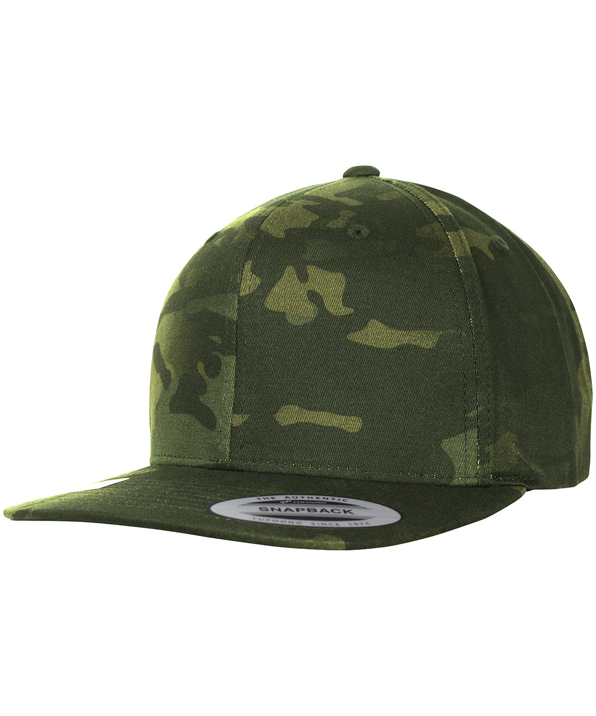 Flexfit by Yupoong Classic snapback Multicam in Tropic, front view