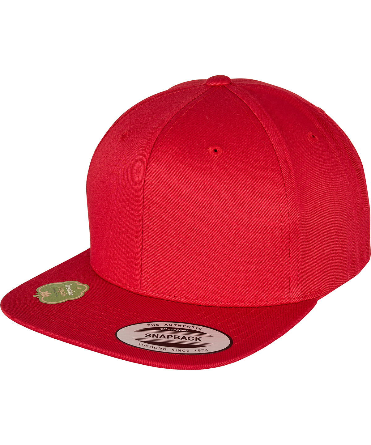 Flexfit by Yupoong Organic cotton snapback in Red, front view
