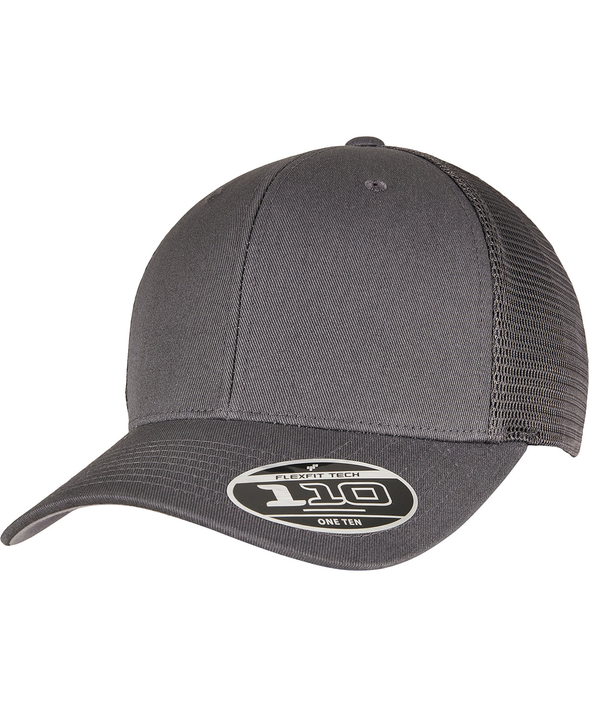 Flexfit by Yupoong 110 mesh cap in Charcoal, front view