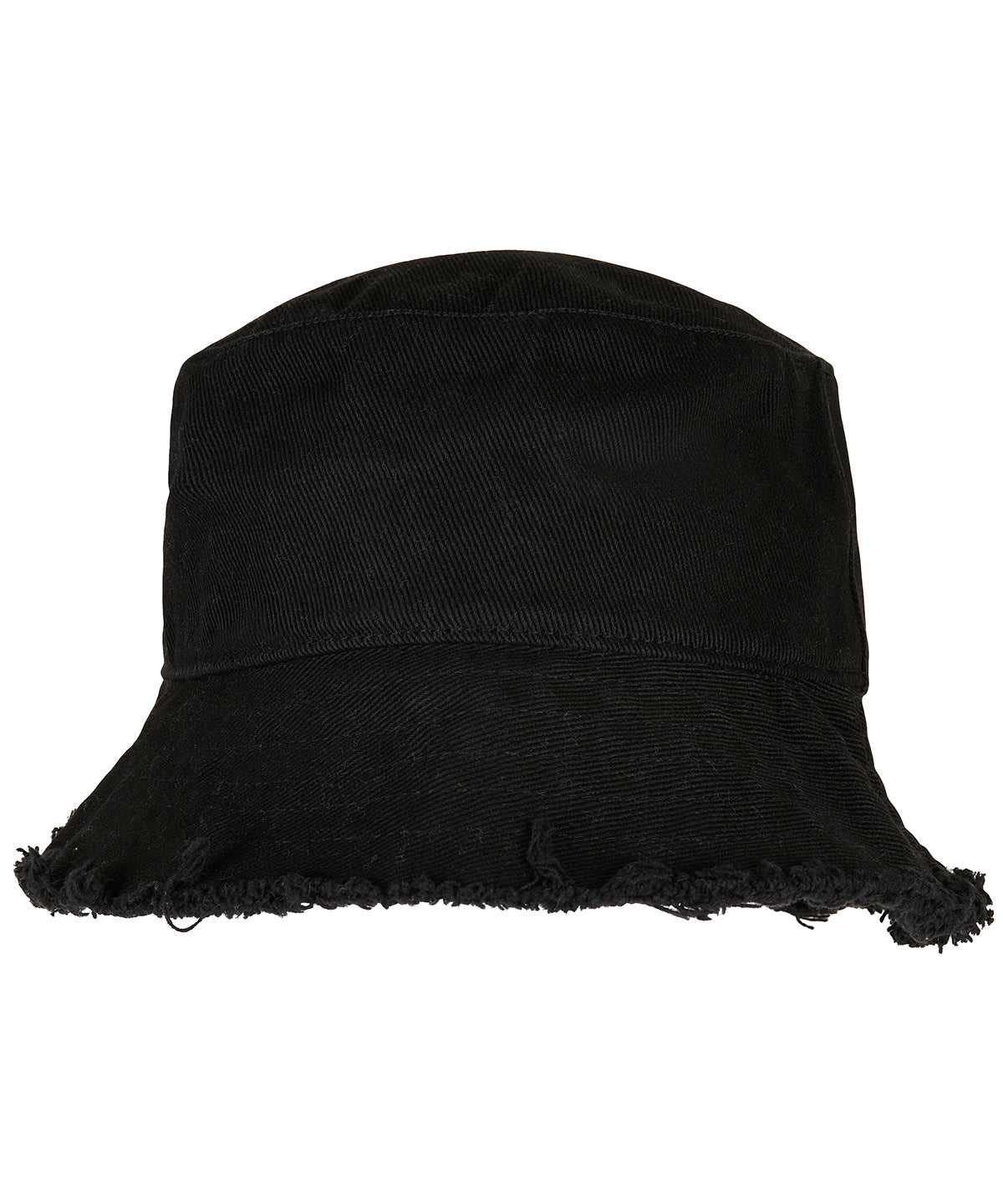 Flexfit by Yupoong Open edge bucket hat in Black, front view