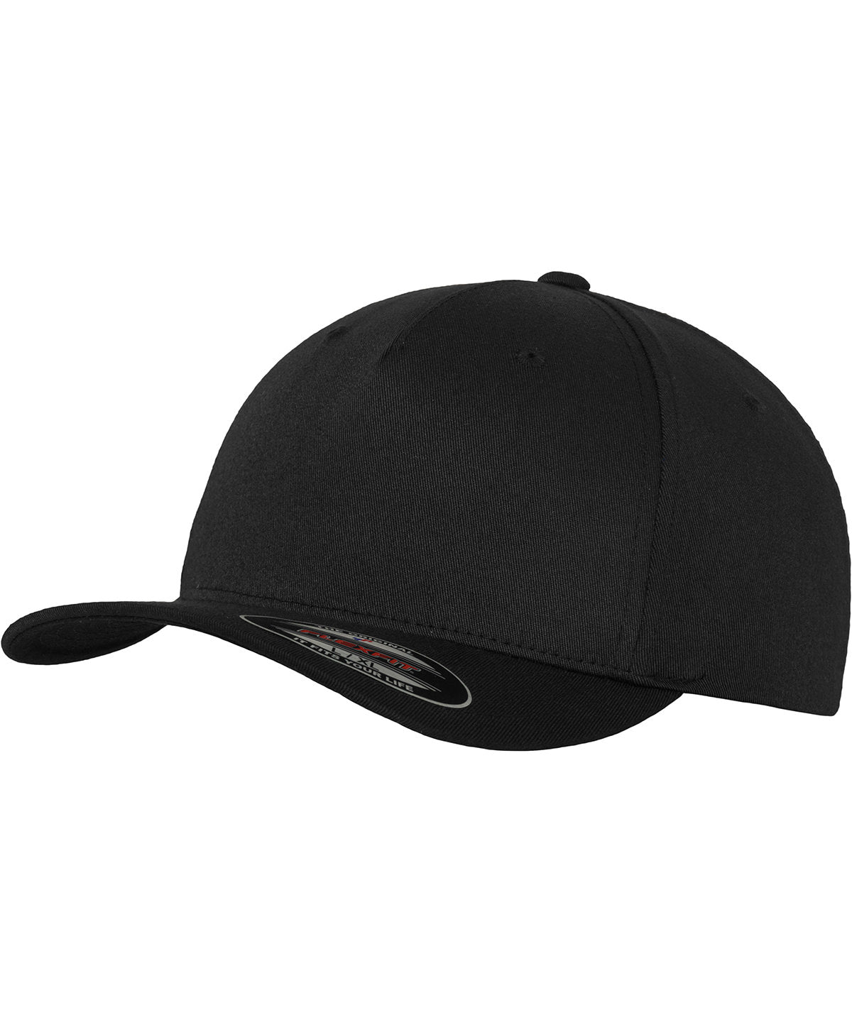Flexfit by Yupoong Flexfit 5-panel in Black, front view