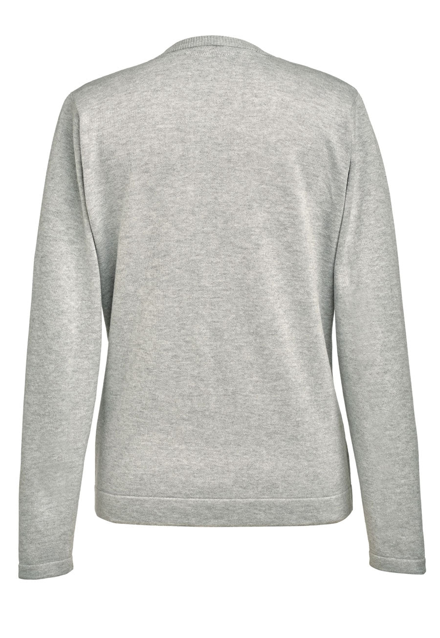 Brook Taverner Atlanta V-neck Jumper in Silver, image 6