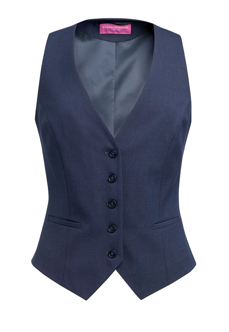 Brook Taverner Beatrice Waistcoat in Denim, main product image