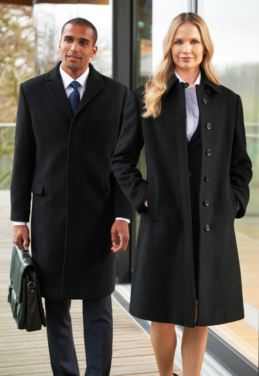 Brook Taverner Bond Overcoat in Black, image 3