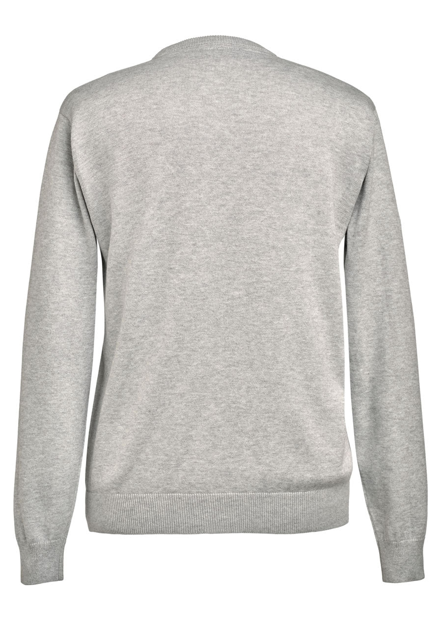Brook Taverner Boston V-neck Jumper in Silver, image 5