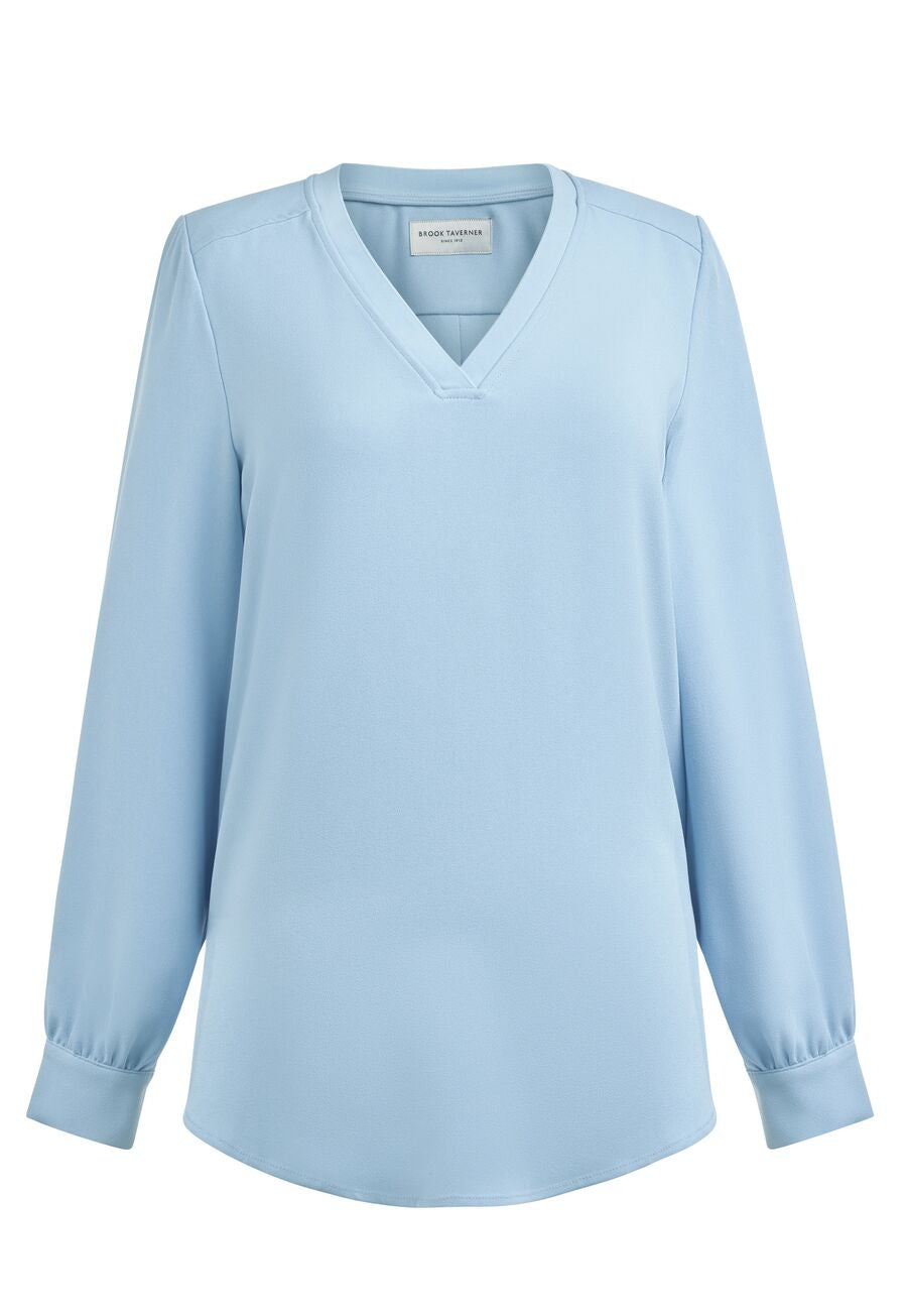 Brook Taverner Como Blouse in Sky Blue, image 3