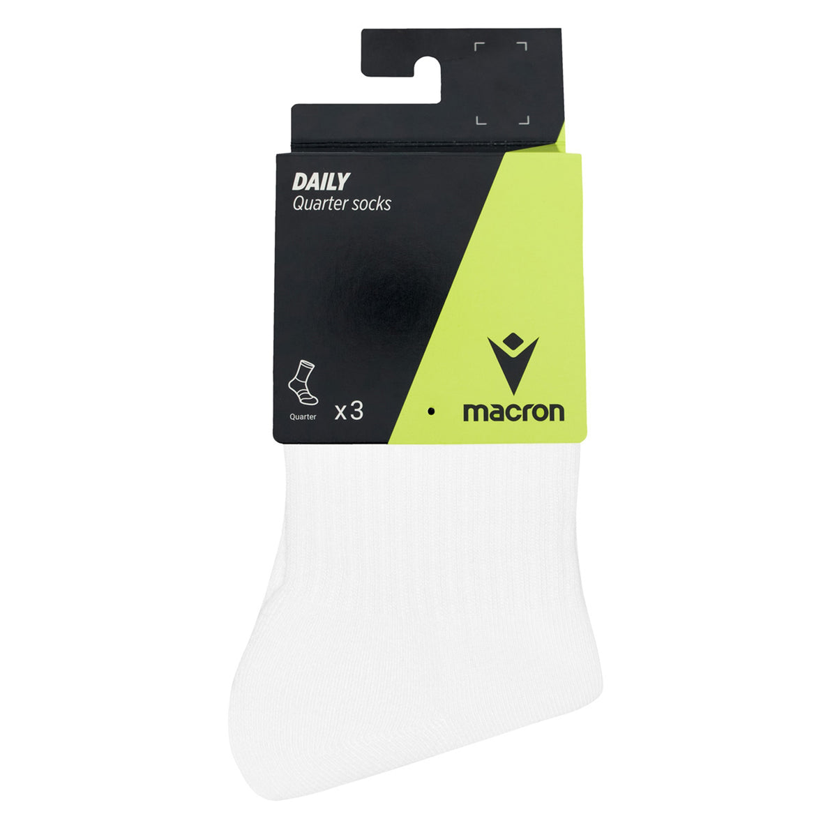 Macron Daily Quarter Socks 5 Packs of 3 Pairs - White