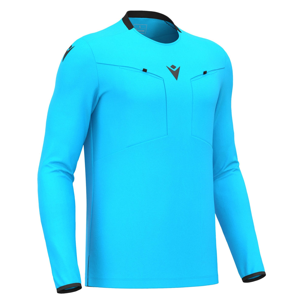 Macron Frisk Referee Long Sleeve Shirt - Neon Sky/Black