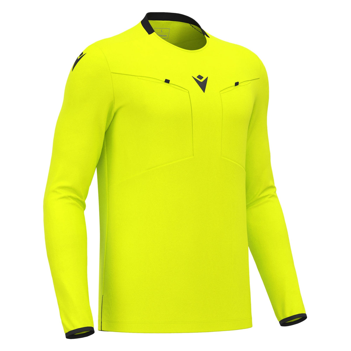 Macron Frisk Referee Long Sleeve Shirt - Neon Yellow/Black