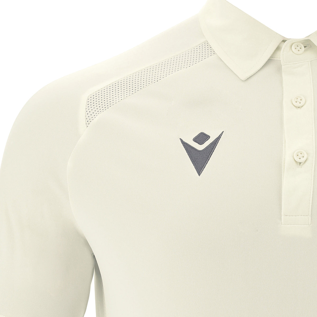 Macron Hutton Cricket Long Sleeve Shirt - Off White