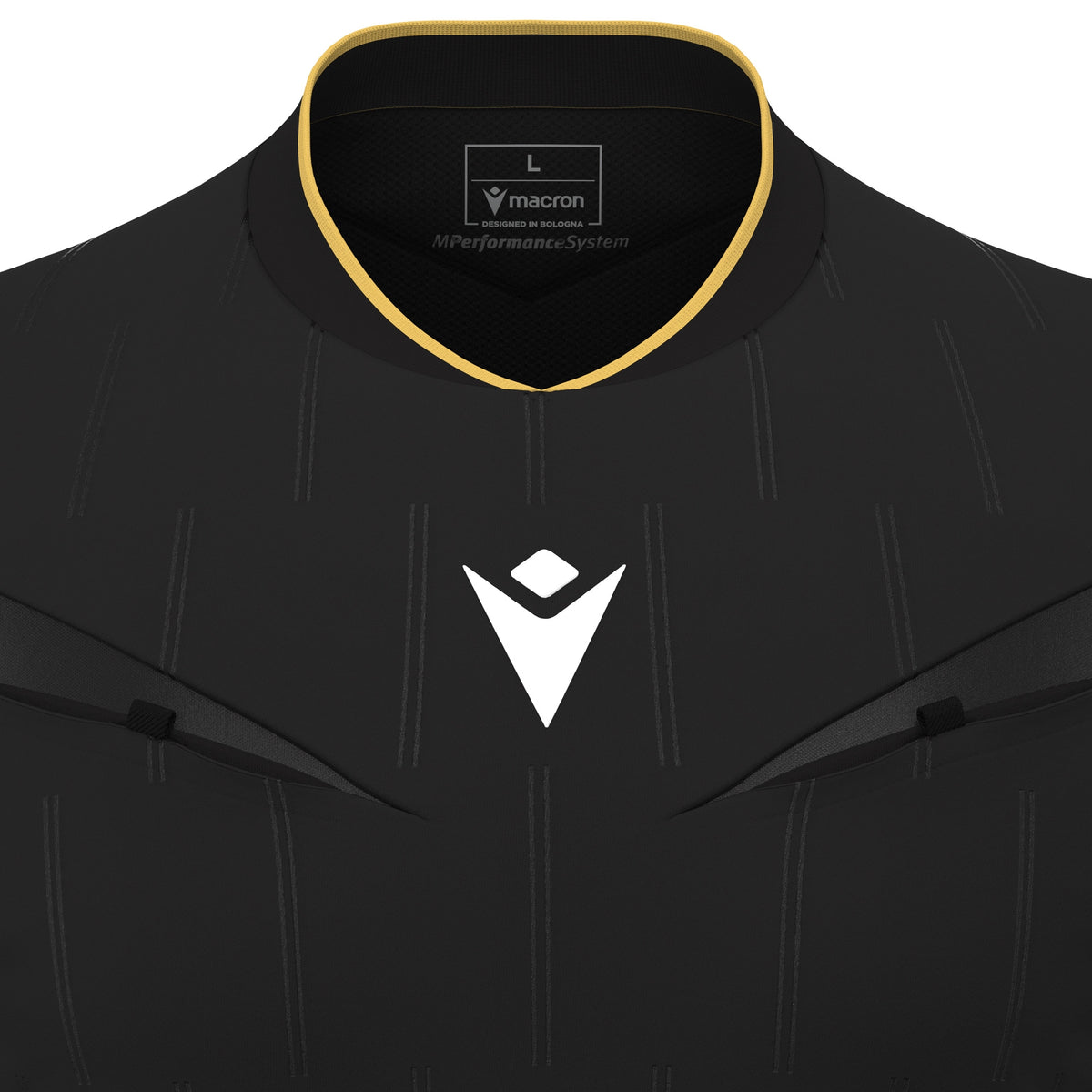 Macron Mendez Eco Referee Long Sleeve Shirt - Black/Gold
