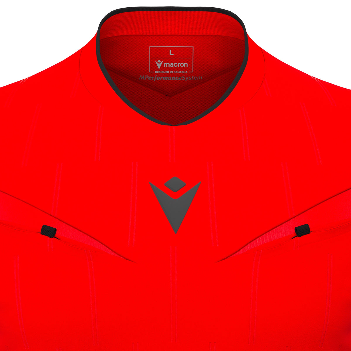 Macron Mendez Eco Referee Long Sleeve Shirt - Bright Red/Black