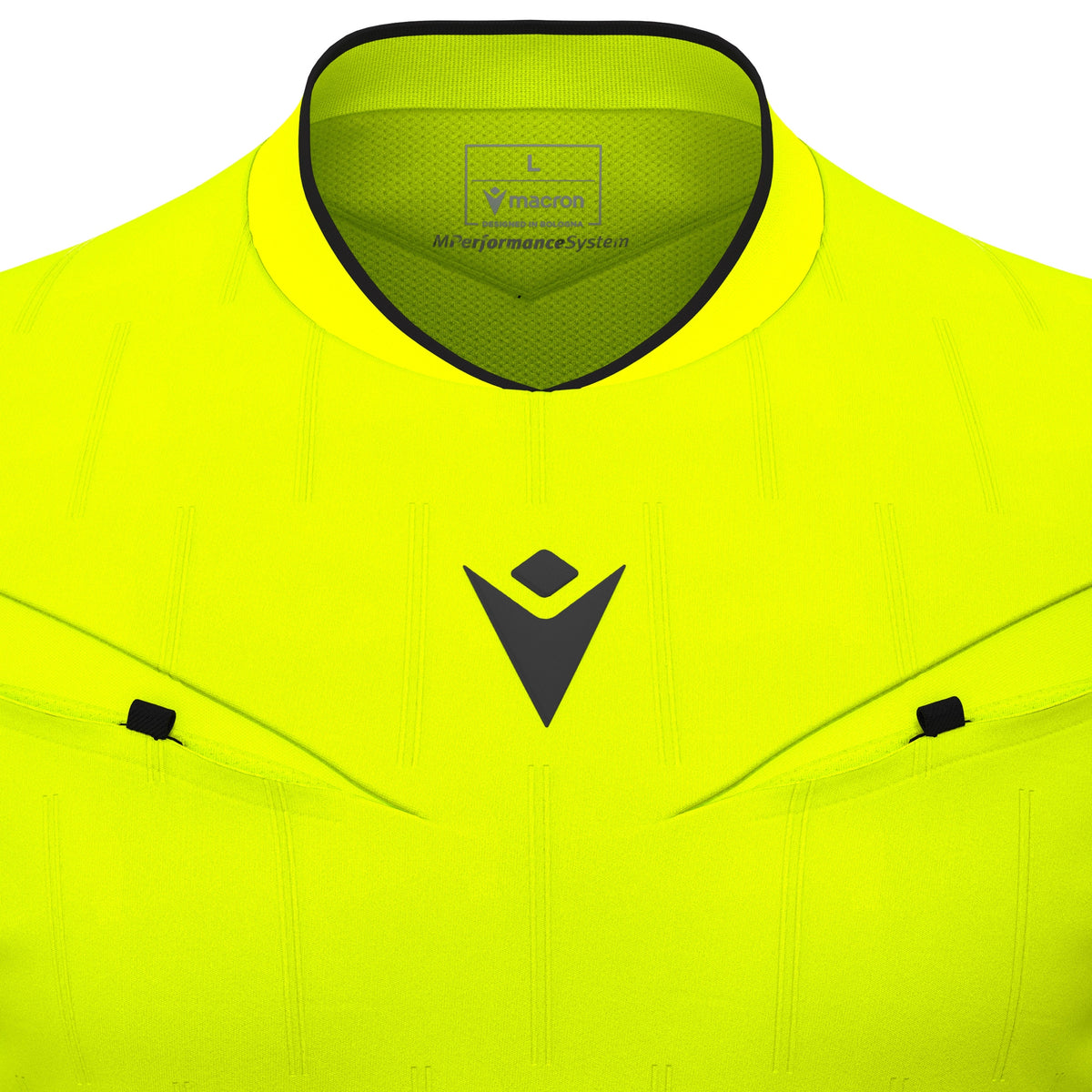 Macron Mendez Eco Referee Long Sleeve Shirt - Neon Yellow/Black