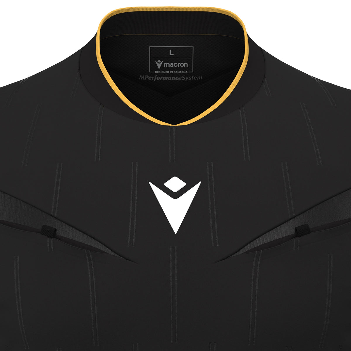 Macron Mendez Eco Referee Shirt - Black/Gold