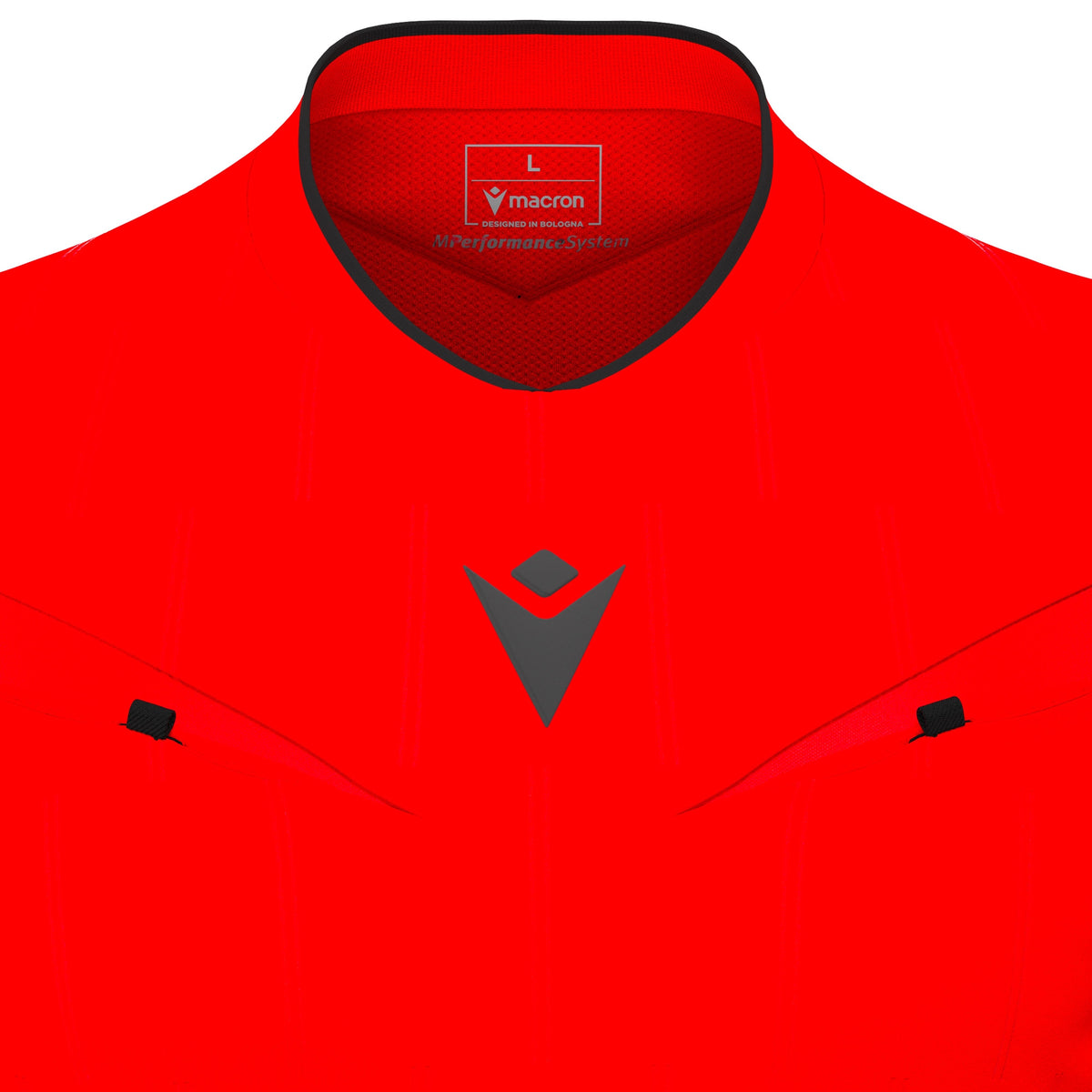 Macron Mendez Eco Referee Shirt - Bright Red/Black
