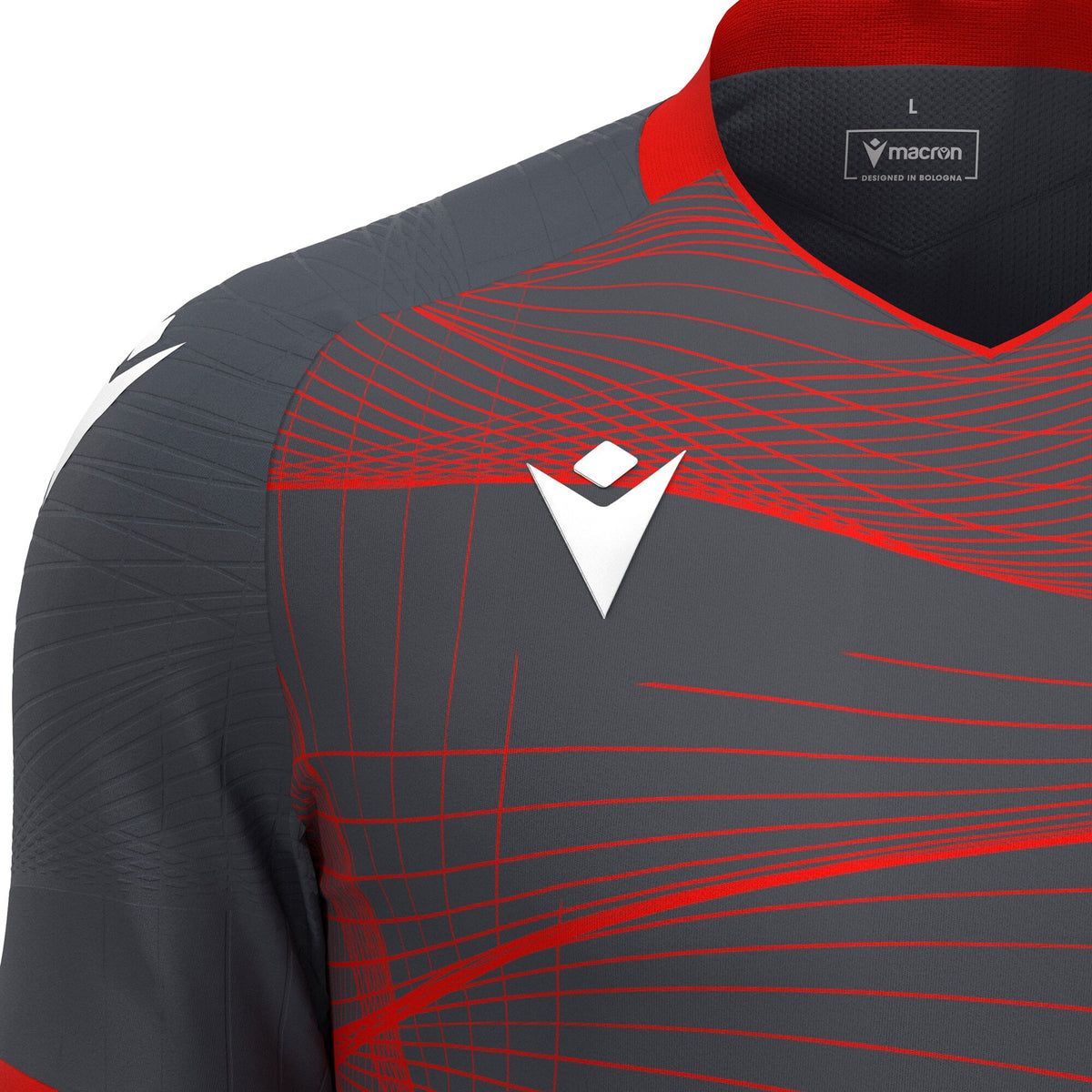 Macron Wyvern Eco Shirt - Anthracite/Neon Red