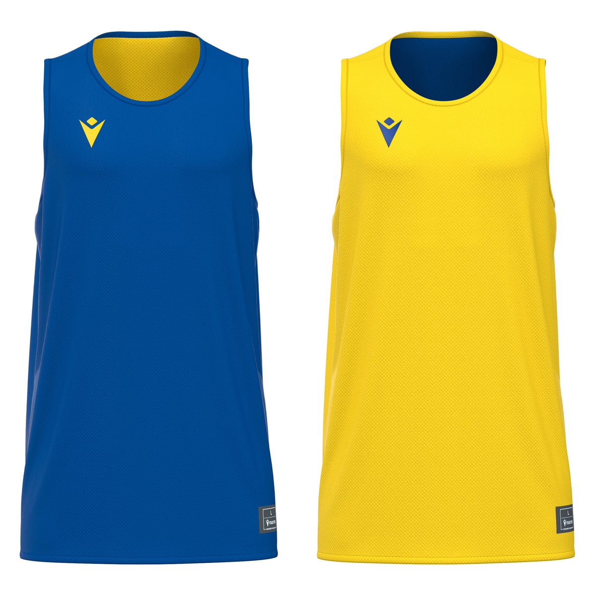 Macron X500 Reversible Basketball Shirt - Royal Blue/Yellow