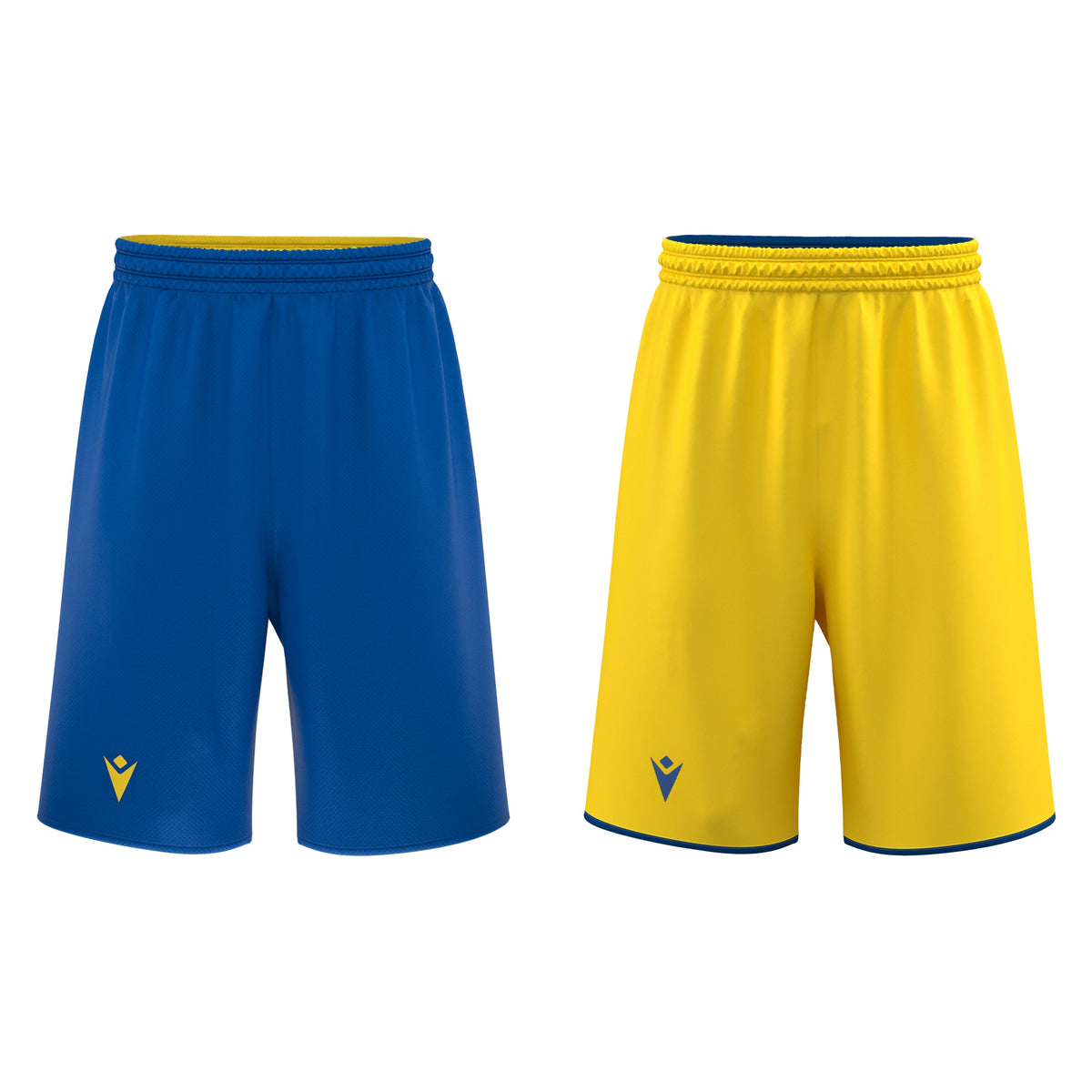 Macron X500 Reversible Basketball Shorts - Royal Blue/Yellow