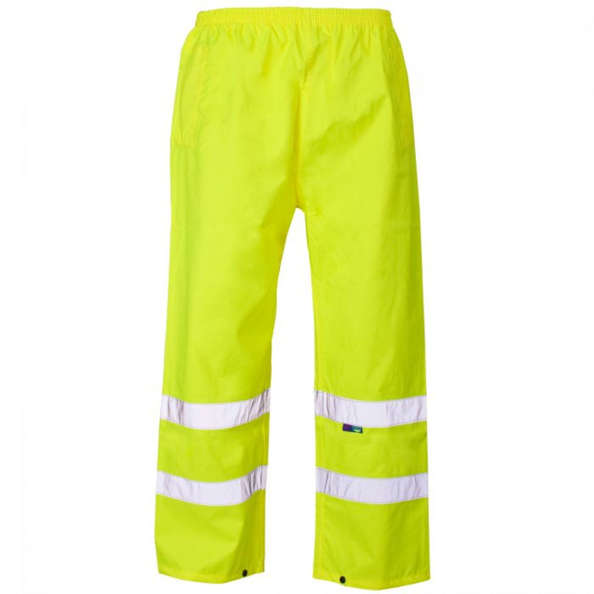 The Workwear Company Hi-Vis Reflective Waterproof Trouser Yellow, front view