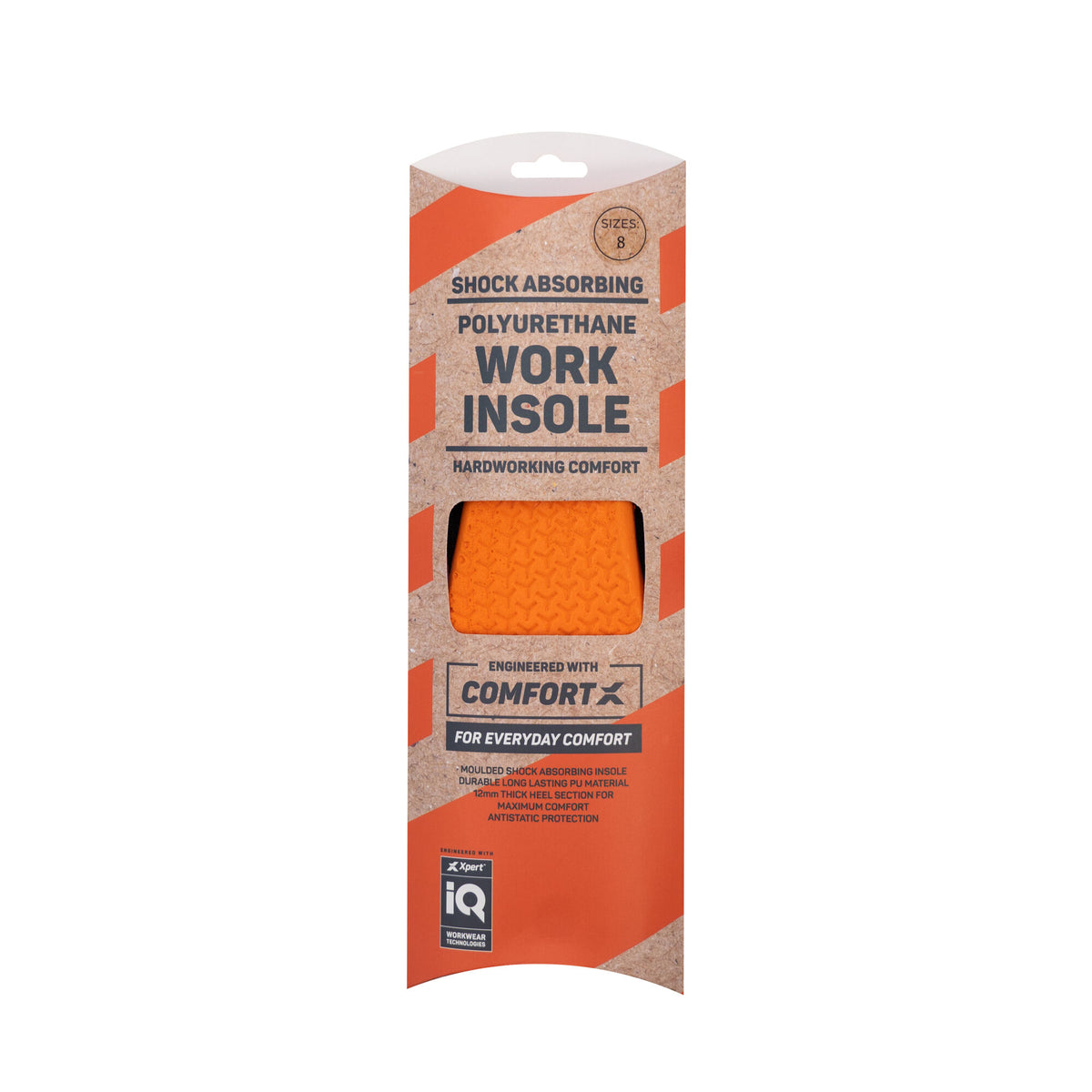 Xpert Core Xpert Shock Absorbing Polyurethane Work Insole Black, front view