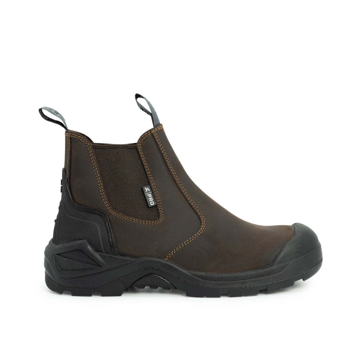 Xpert Pro Hutton S3L Safety Dealer Boot Brown, front view