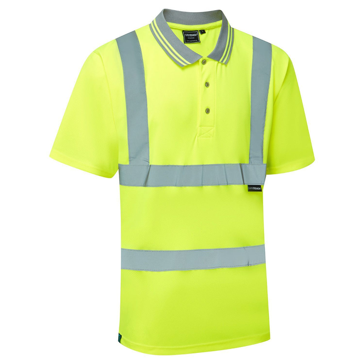 Supertouch Blue Sphere - Supertouch Eco Hi Vis Yellow Birdeye Polo Shirt, image 2