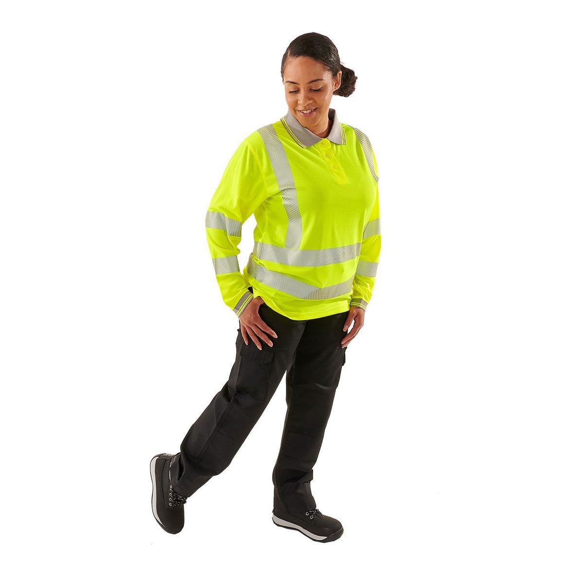 Supertouch - Ladies Hi Vis Yellow Jaya Birds Eye Polo, image 7