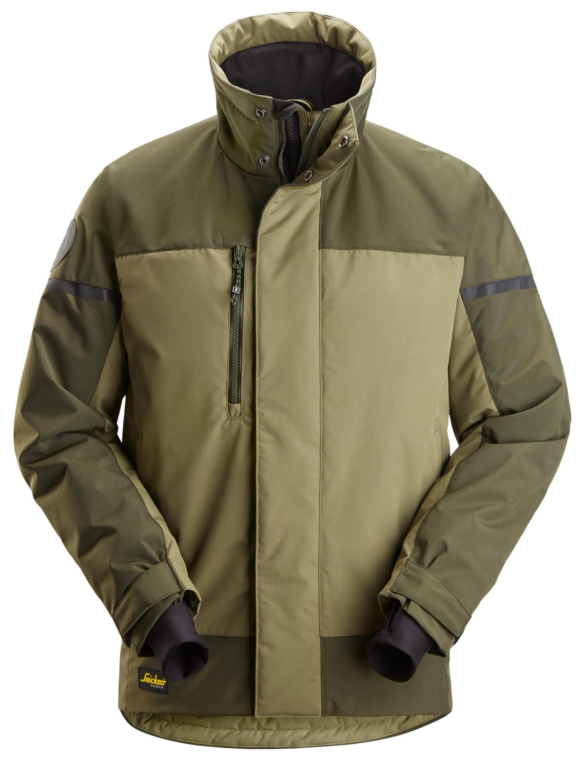Snickers Workwear AllroundWork, Insulated Jacket in Khaki Green/Dark Khaki Green
