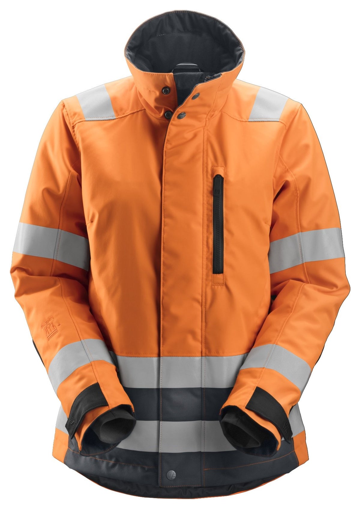 Snickers Workwear High-Vis Class 2/3, Women's 37.5® Insulated Jacket in Hi-Vis Orange/Steel Grey
