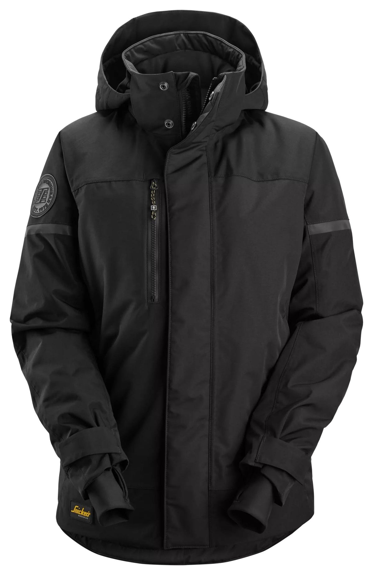 Snickers Workwear AllroundWork, Women's Waterproof Insulated Jacket in Black/Black