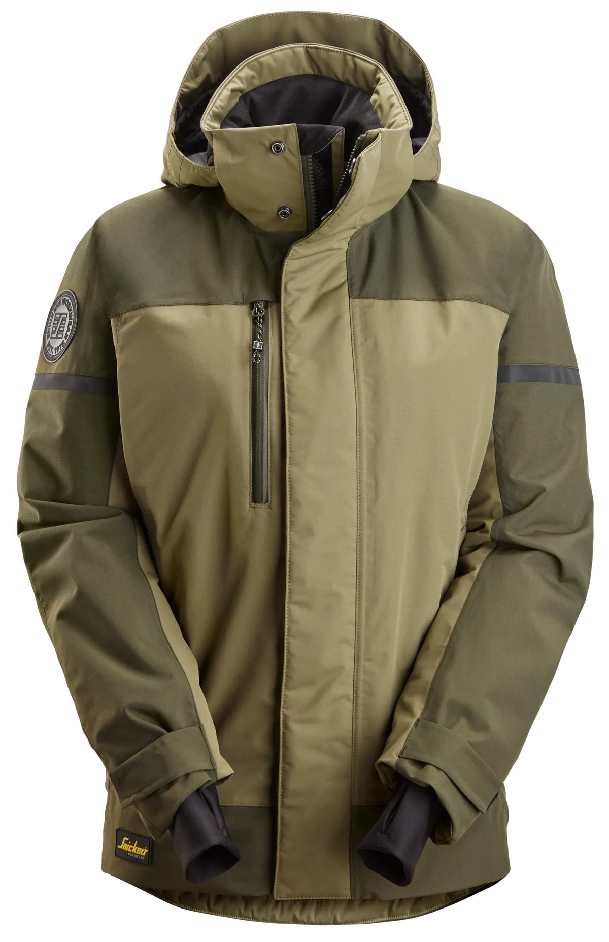 Snickers Workwear AllroundWork, Women's Waterproof Insulated Jacket in Khaki Green/Dark Khaki Green
