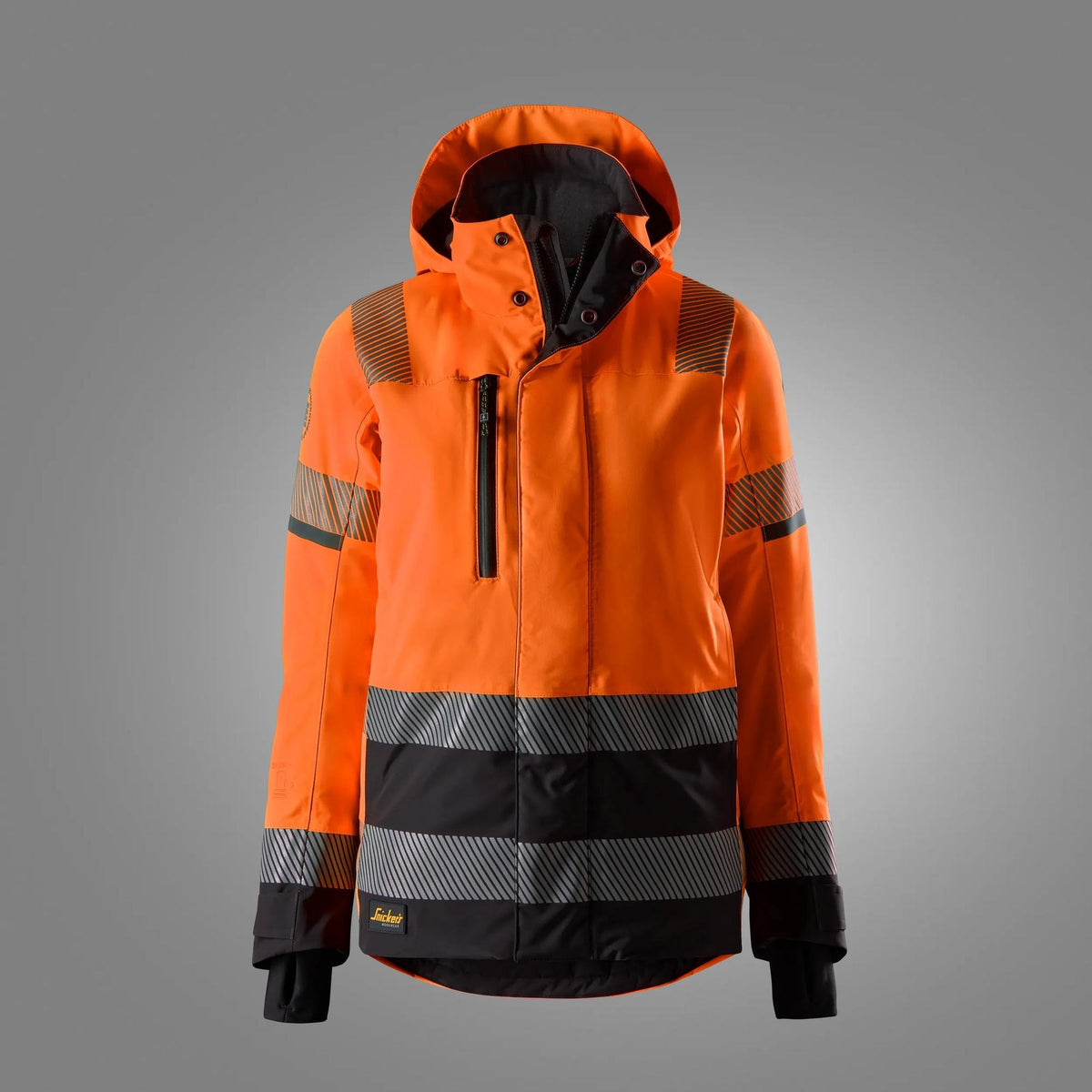 Snickers Workwear High-Vis Class 2/3 Women's Waterproof Stretch Jacket in Hi-Vis Orange/Black
