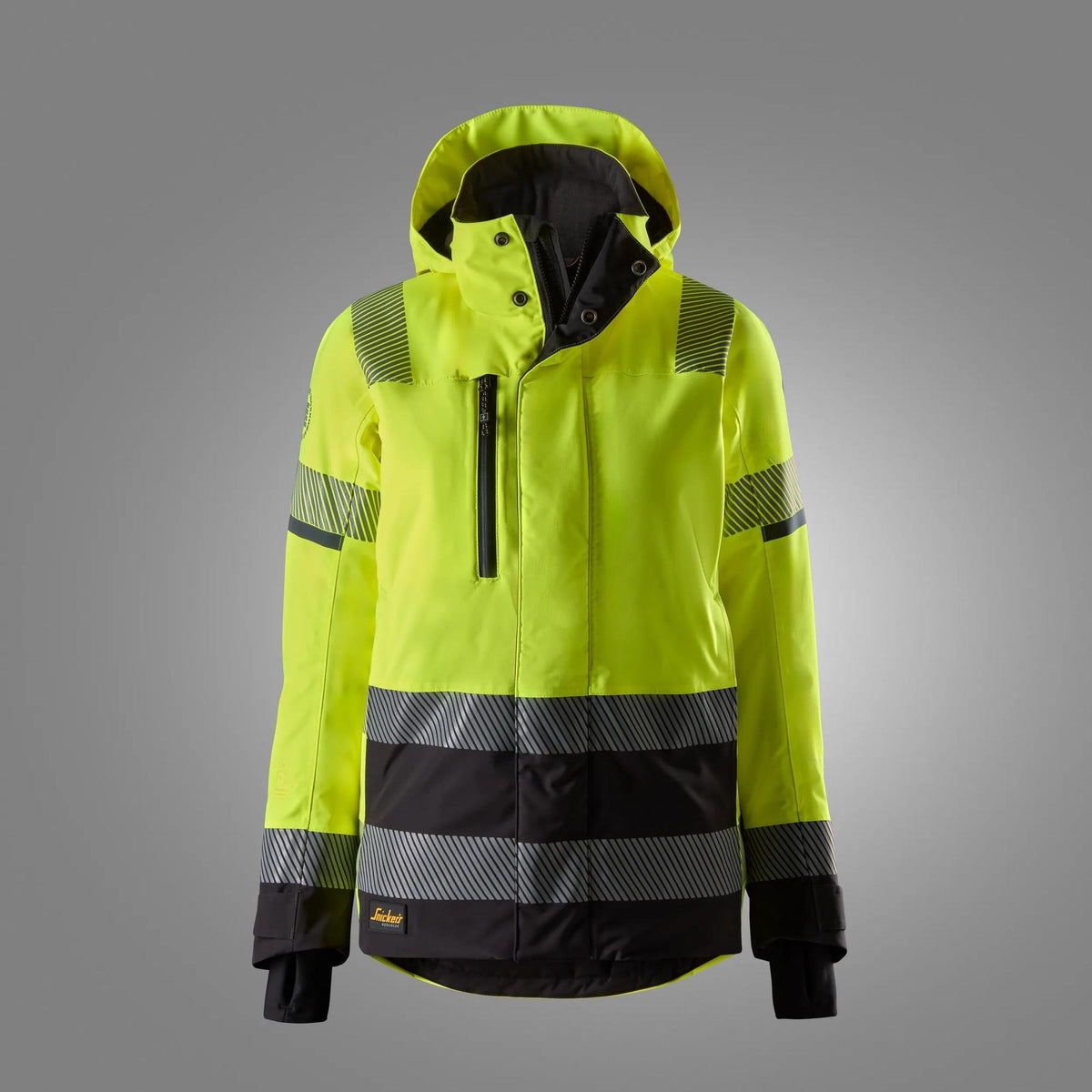 Snickers Workwear High-Vis Class 2/3 Women's Waterproof Stretch Jacket in Hi-Vis Yellow/Black