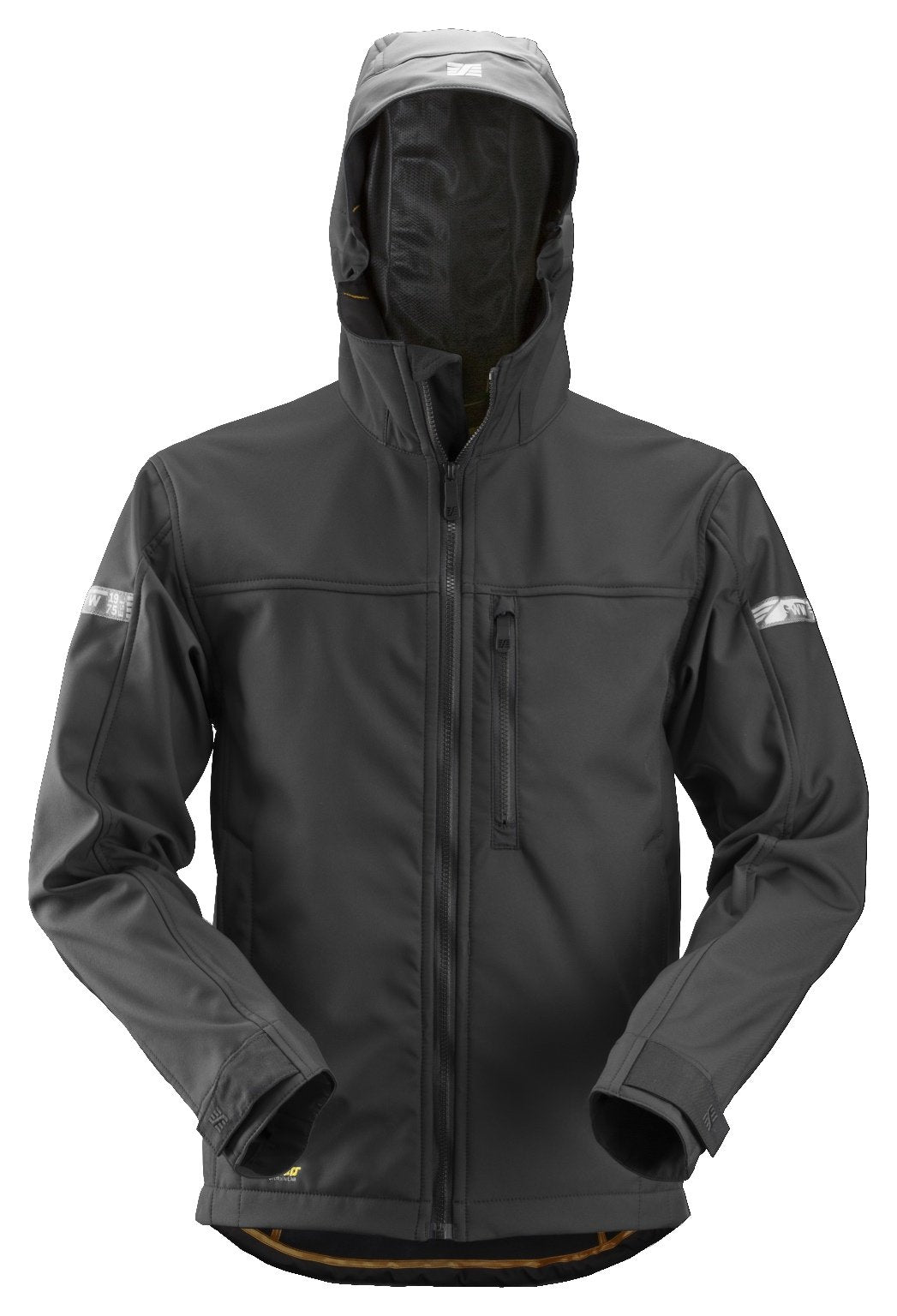 Snickers Workwear AllroundWork, Softshell Jacket with Hood in Black/Black