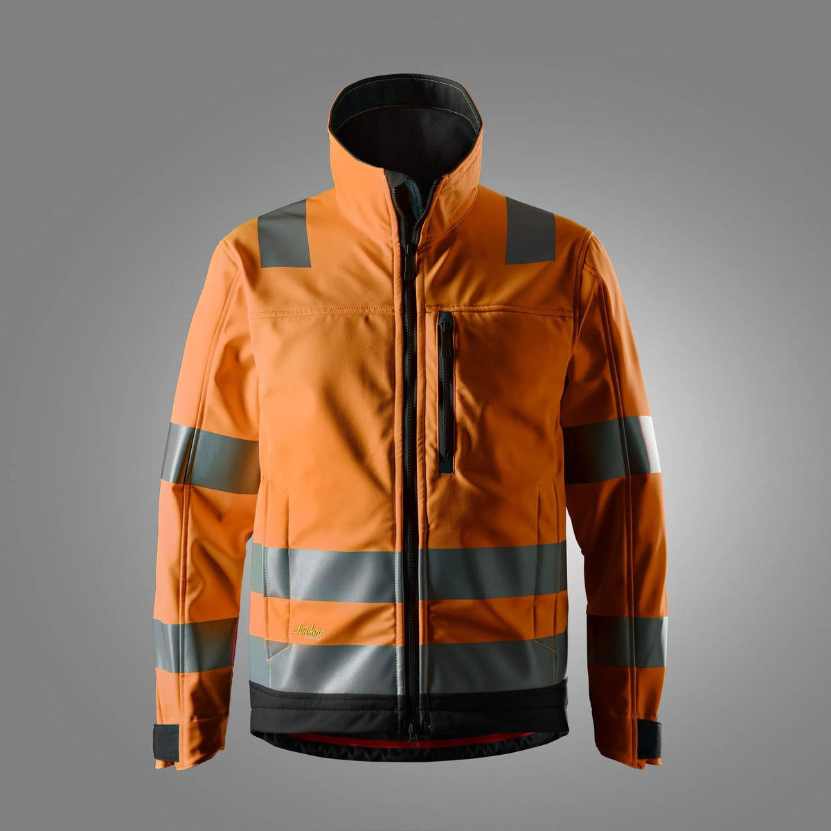 Snickers Workwear High-Vis Class 3, Softshell Jacket in Hi-Vis Orange/Black