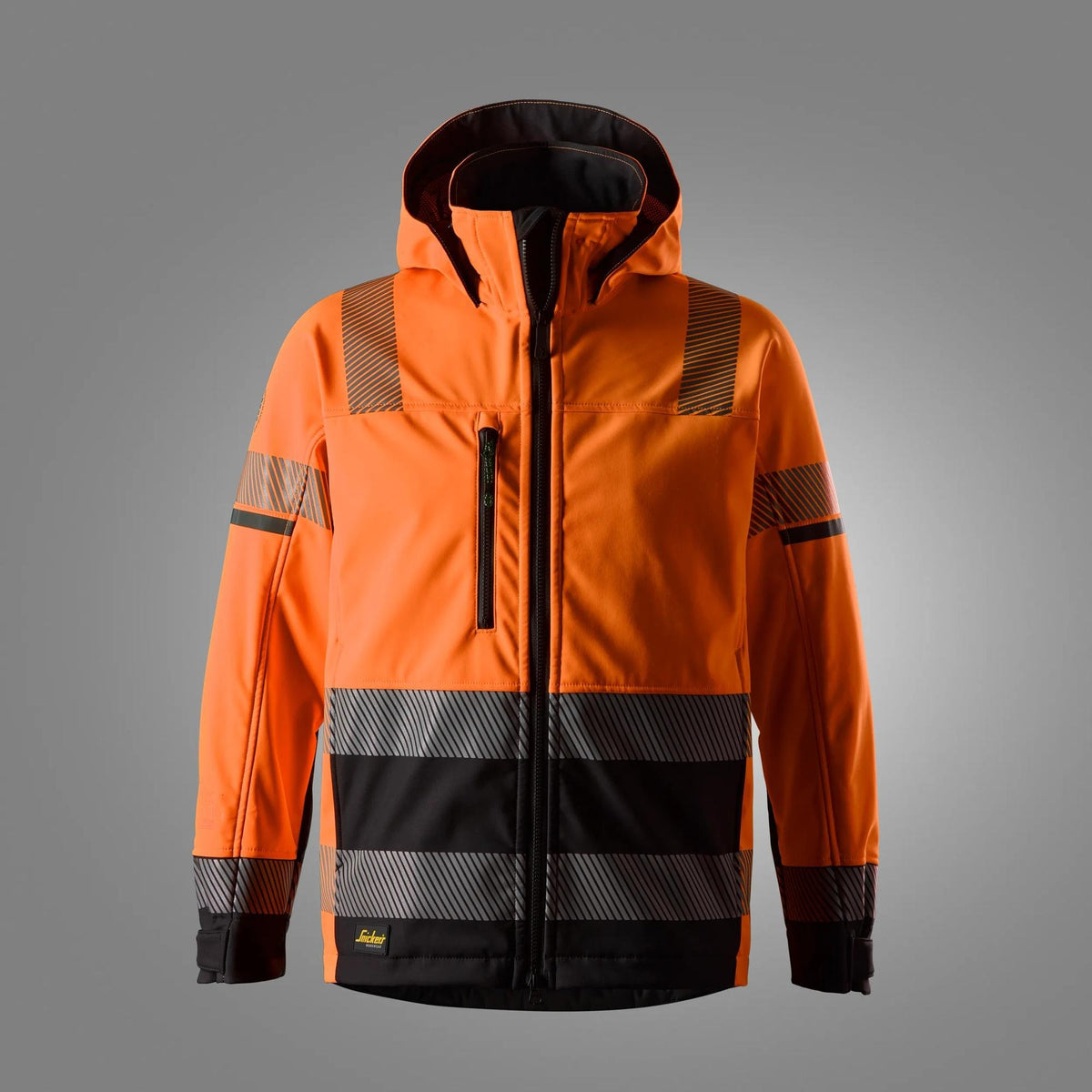 Snickers Workwear High-Vis Class 3 Softshell Jacket in Hi-Vis Orange/Black