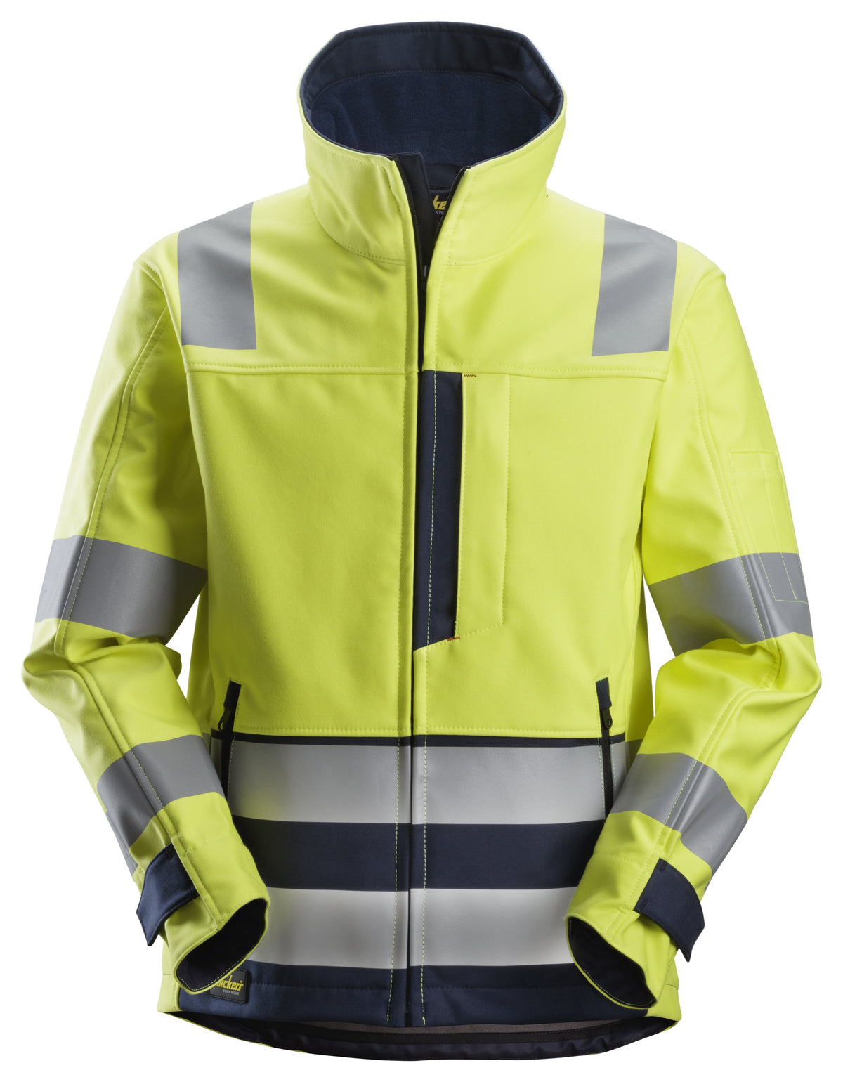 Snickers Workwear ProtecWork, Softshell Jacket, High-Vis Class 3 in Hi-Vis Yellow/Navy