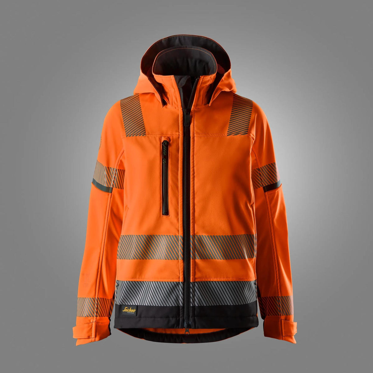Snickers Workwear High-Vis Class 2/3 Women's Softshell Jacket in Hi-Vis Orange/Black