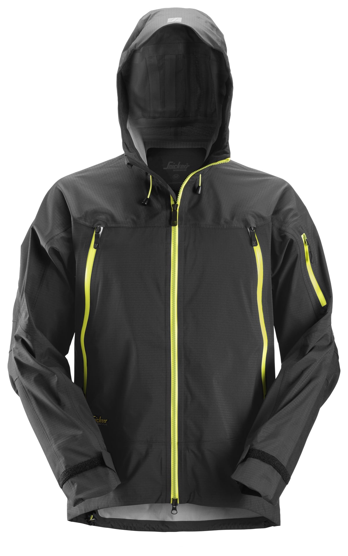 Snickers Workwear FlexiWork, Stretch Waterproof Shell Jacket in Black/Black