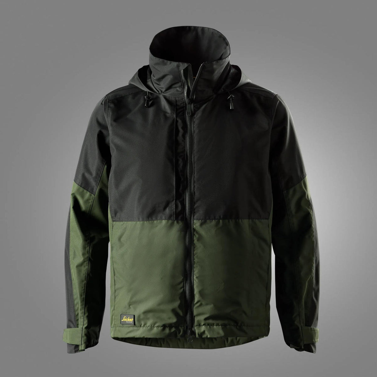 Snickers Workwear AllroundWork, Waterproof Shell Jacket in Khaki Green/Black