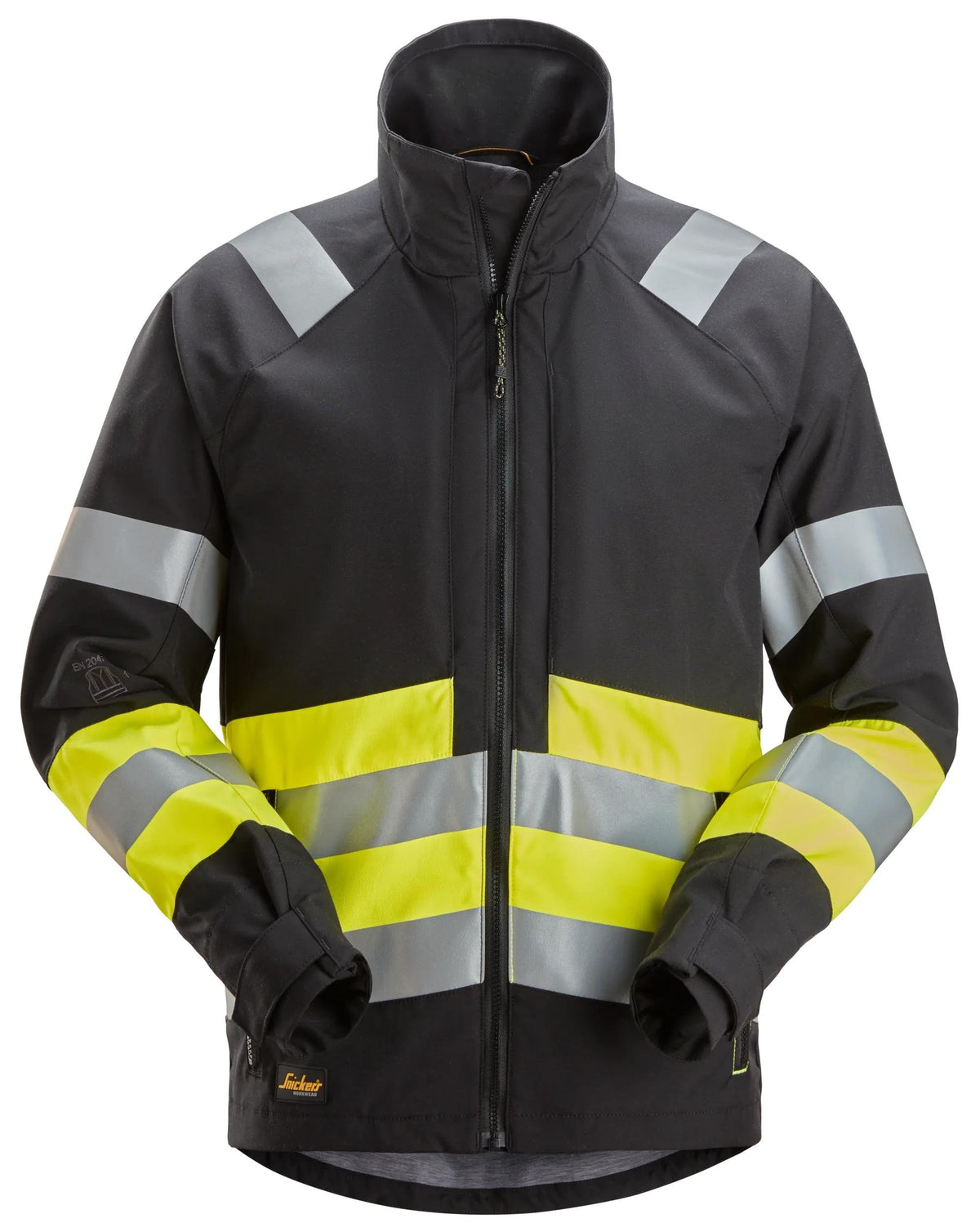 Snickers Workwear High-Vis Class 1, Jacket in Black/Hi-Vis Yellow