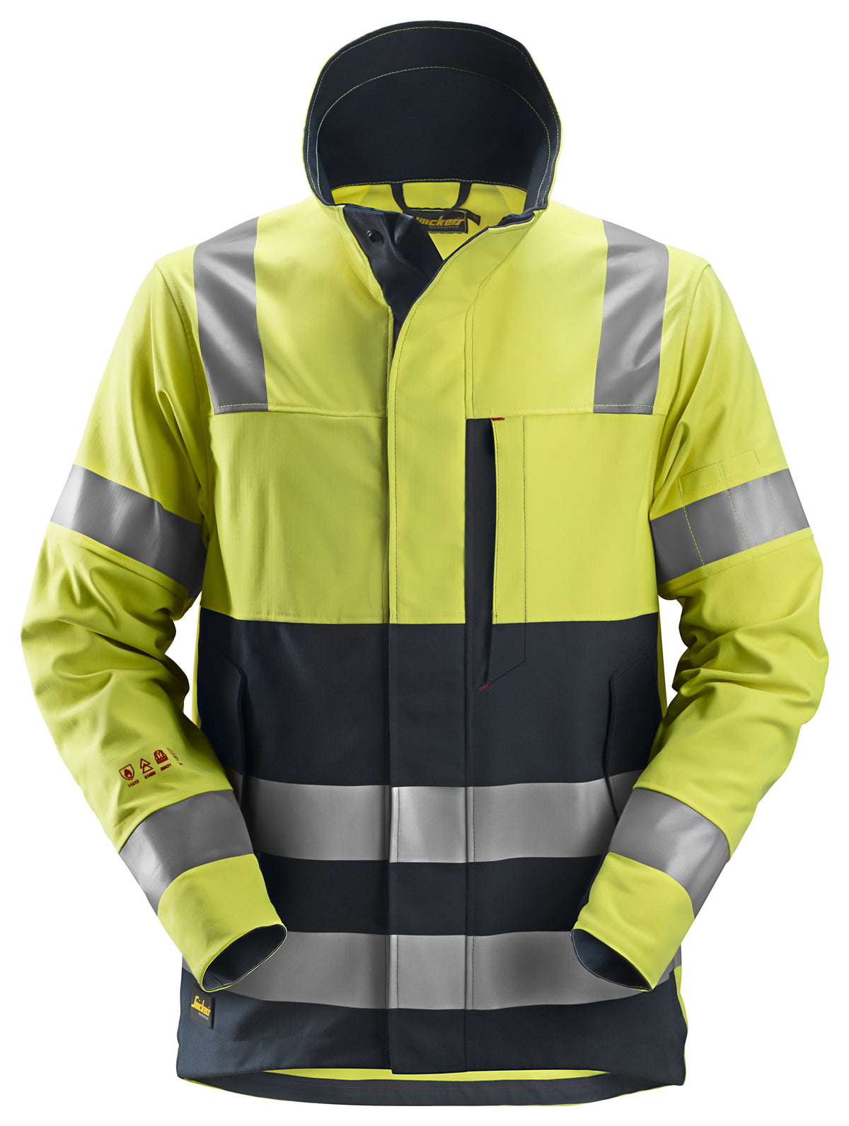Snickers Workwear ProtecWork, Jacket, High-Vis Class 3 in Hi-Vis Yellow/Navy