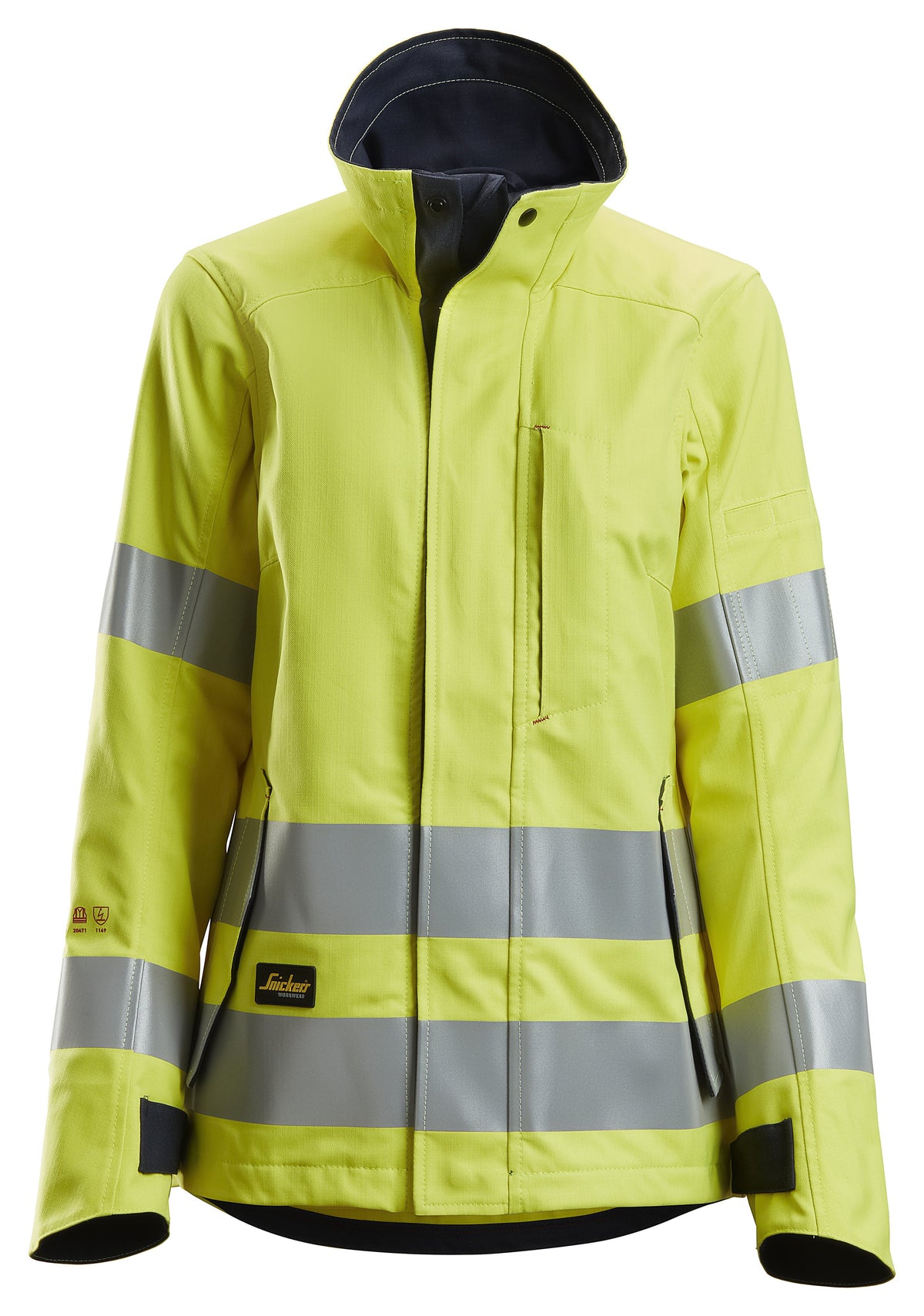 Snickers Workwear ProtecWork, Womans Jacket, High-Vis Class 3 in Hi-Vis Yellow/Navy