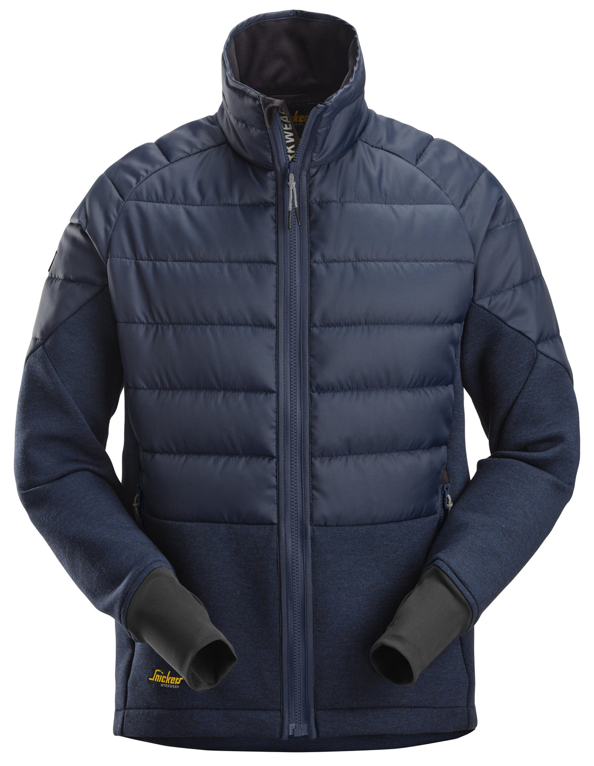 Snickers Workwear FlexiWork, Hybrid Jacket in Navy/Dark Navy Melange