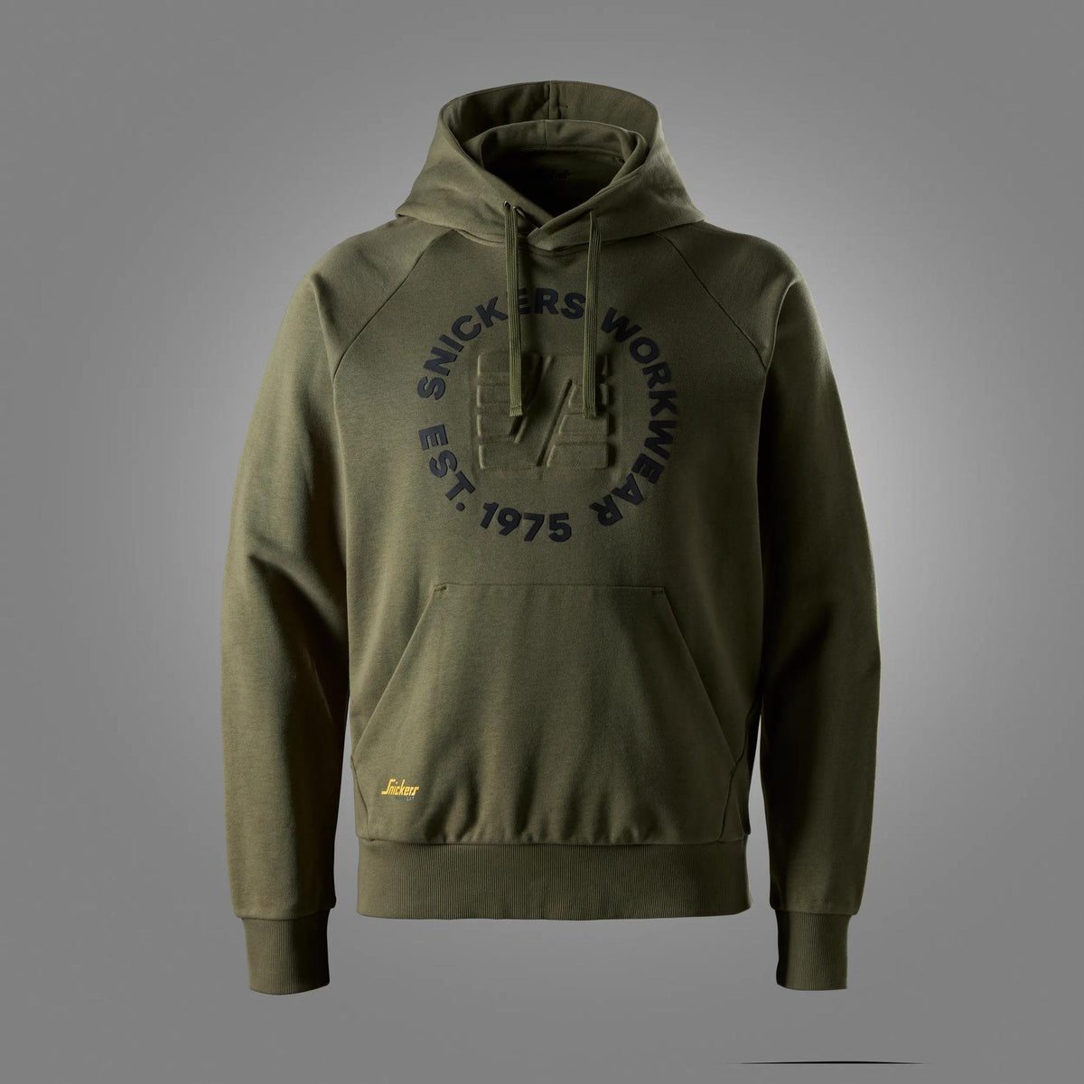 Snickers Workwear Logo Terry Sweatshirt Hoodie in Khaki Green