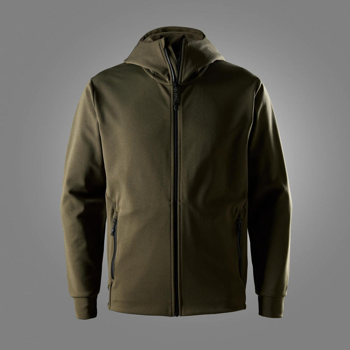 Snickers Workwear Tech Midlayer Full Zip Hoodie in Dark Khaki Green