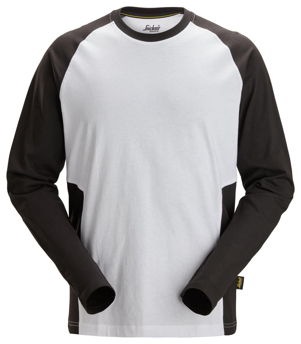 Snickers Workwear Two-Coloured Long Sleeve T-Shirt in White/Black
