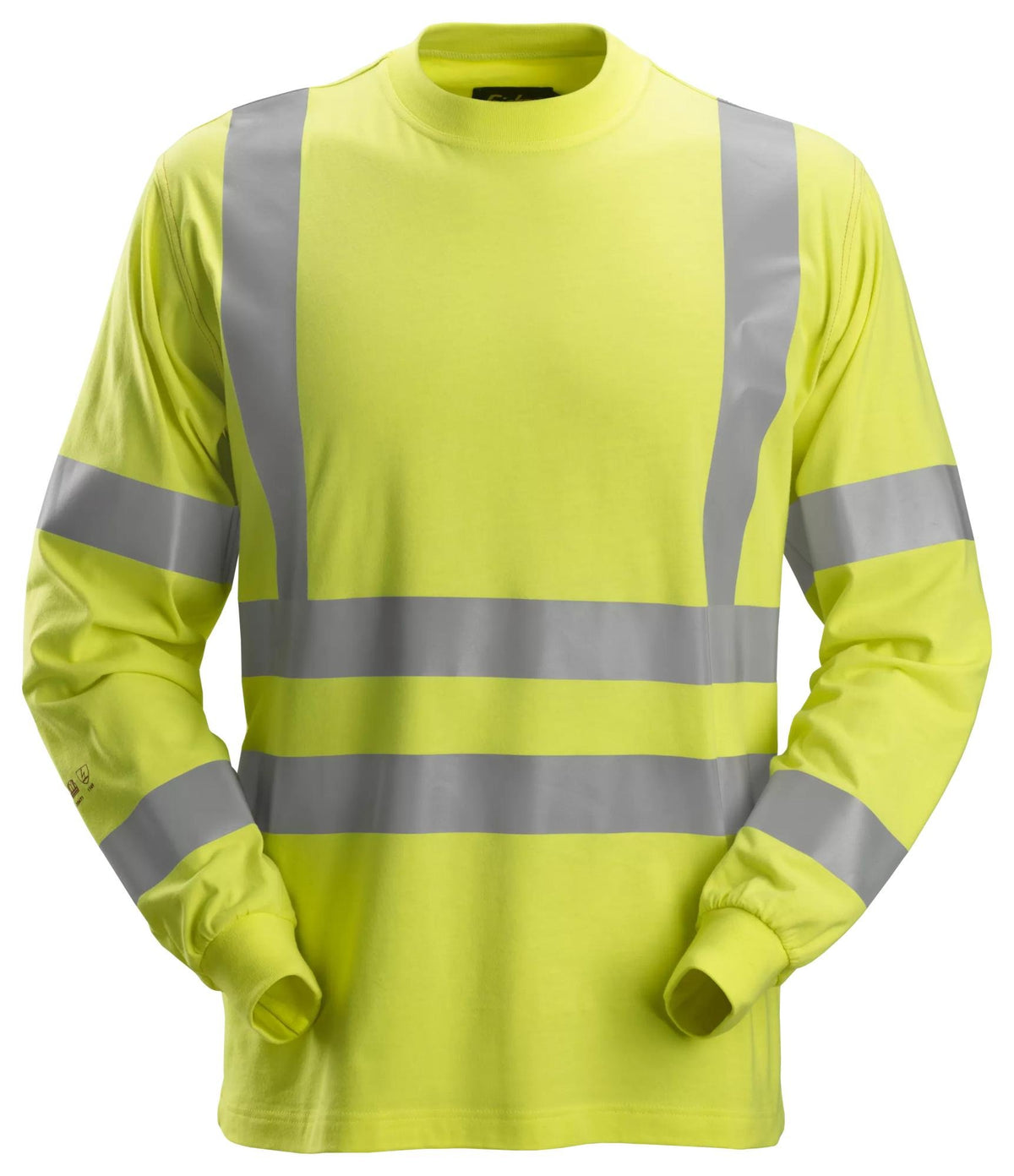 Snickers Workwear ProtecWork, Long Sleeve T-Shirt, High-Vis Class 3 in Hi-Vis Yellow