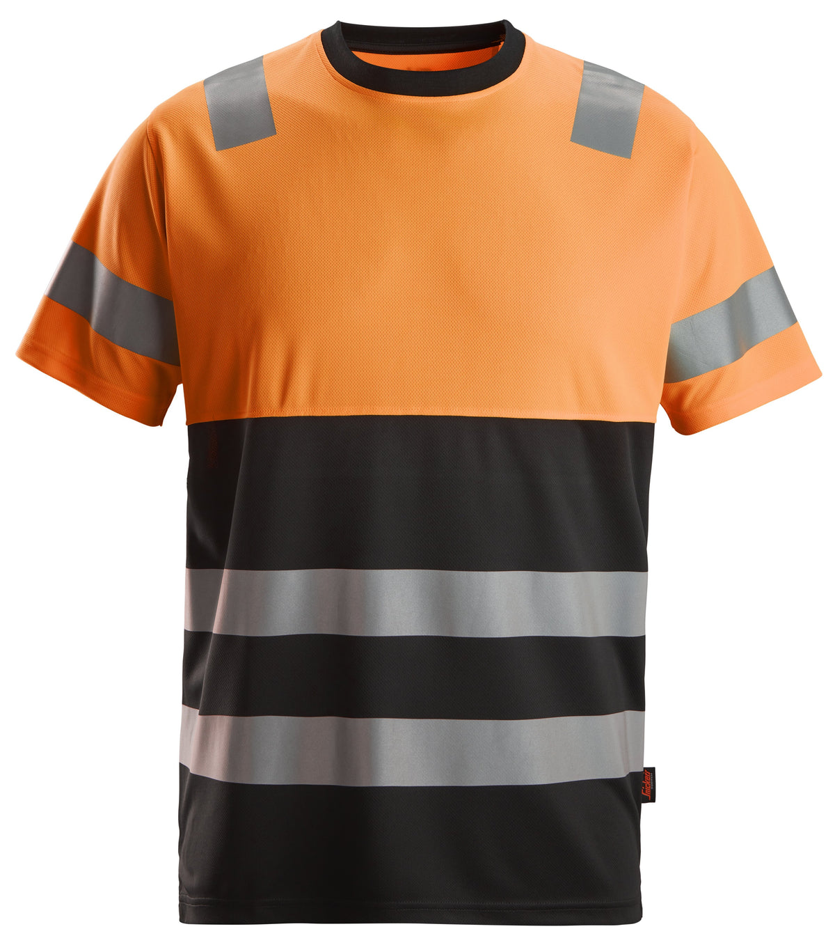 Snickers Workwear High-Vis Class 1, T-Shirt in Black/Hi-Vis Orange